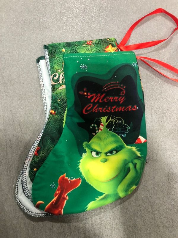 Photo 1 of  OLspaG 5 Pack of Christmas Decorative Stockings, Merry Christmas Decorations for The Family Holiday Green Christmas Socks Party Decor.