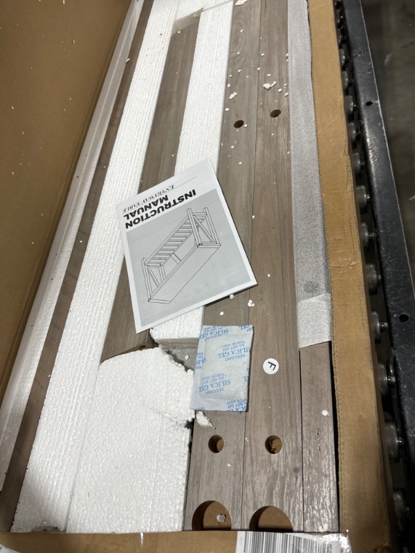 Photo 1 of JOINHOM Entryway End Table, Farmhouse Console Table with Shelves, Wooden Sofa Table for Living Room, Office, Bedroom, Washed Grey