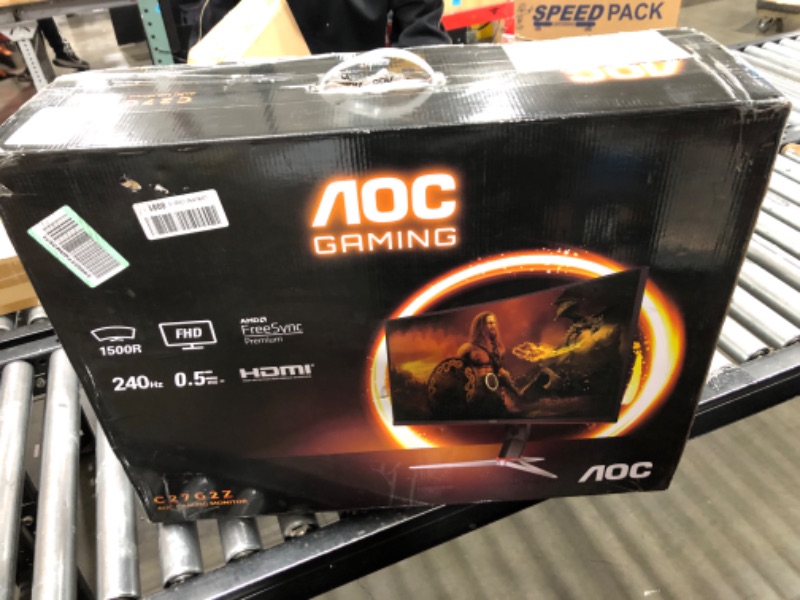 Photo 3 of AOC C27G2Z 27" Curved Frameless Ultra-Fast Gaming Monitor, FHD 1080p, 0.5ms 240Hz, FreeSync, HDMI/DP/VGA, Height Adjustable, 3-Year Zero Dead Pixel Guarantee, Black, 27" FHD Curved 27 in FHD Curved 240Hz 0.5ms