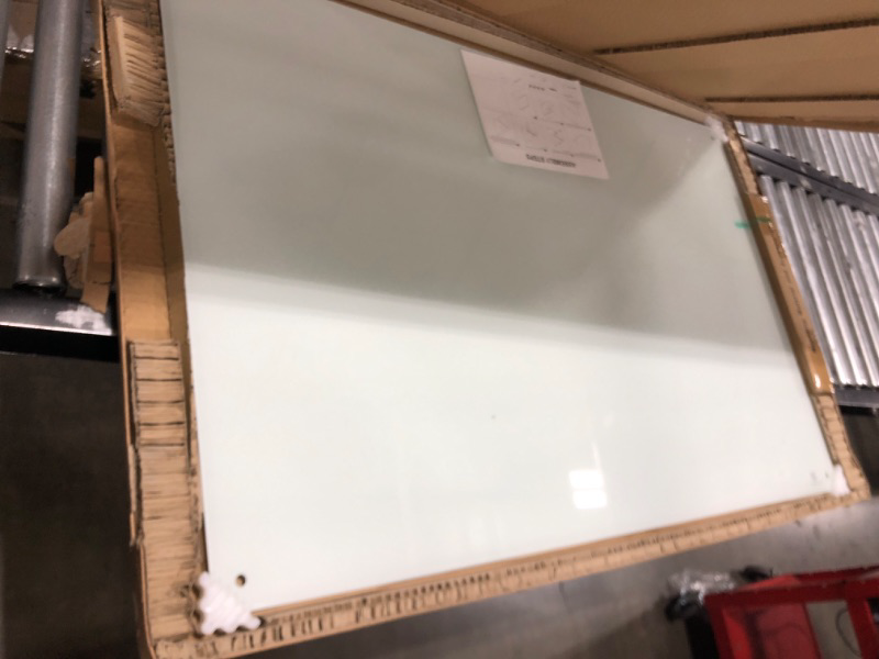 Photo 1 of Glass Dry Erase Board for Wall - Modern Frameless Glass Whiteboard 32''x48'', Large Magnetic White Board for Home Office Cafe Shops Decor White 32x48