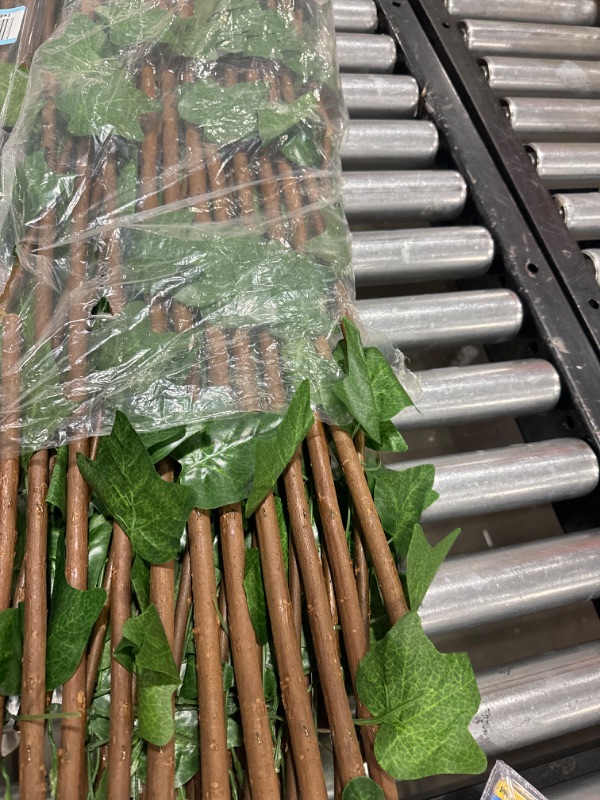 Photo 1 of JUSTOYOU 2 Pack Expandable Fence Privacy Screen for Balcony Patio Outdoor,Decorative Faux Ivy Fencing Panel, Artificial Hedges (Single Sided Leaves)