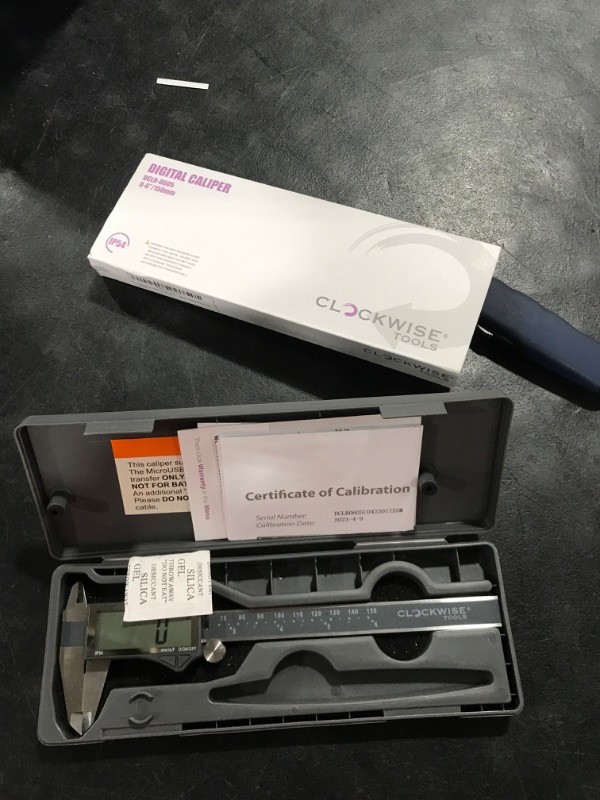 Photo 1 of Clockwise Tools DCLR-0605 Electronic Digital Caliper Inch/Metric/Fractions Conversion IP54 Protection 0-6 Inch/150 mm Stainless Steel Body Super Large LCD Screen Auto Off Featured Measuring Tool