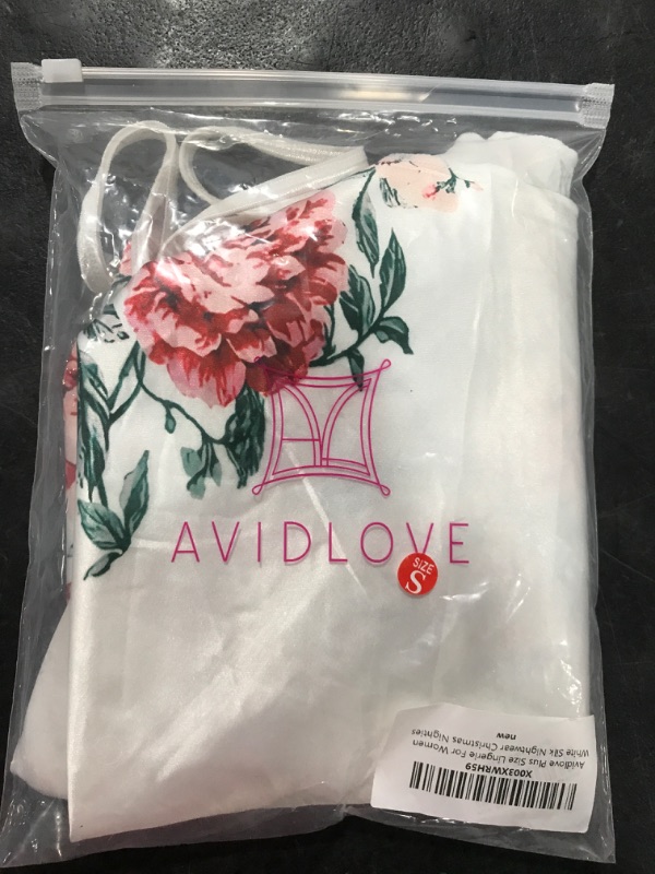 Photo 2 of Avidlove Women Lingerie V Neck Nightwear Satin Sleepwear Lace Chemise Mini Teddy Small White Floral