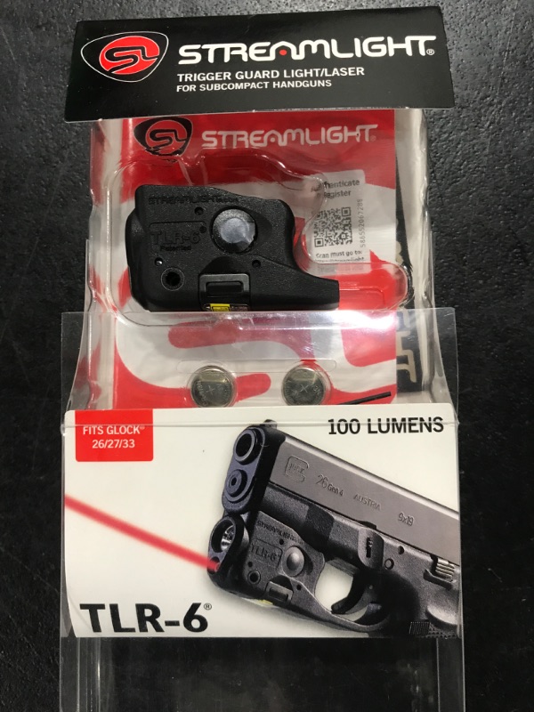 Photo 2 of Streamlight 69272 TLR-6 100-Lumen Pistol Light with Integrated Red Aiming Laser Designed Exclusively and Solely for Glock 26/27/28/33/39, Black For Glock 26/27/28/33/39 Black