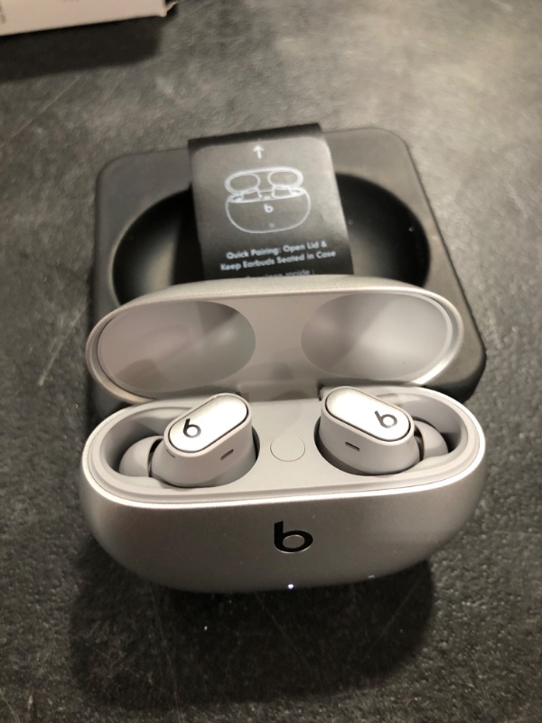 Photo 2 of Beats Studio Buds + - Silver with AppleCare+ (2 Years) Cosmic Silver Studio Buds + With AppleCare+ (2 Years)