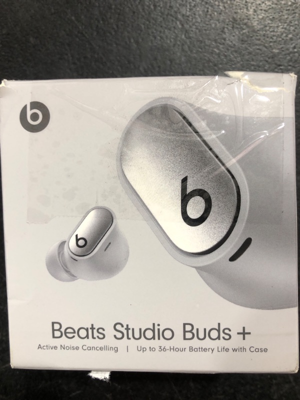 Photo 1 of Beats Studio Buds + - Silver with AppleCare+ (2 Years) Cosmic Silver Studio Buds + With AppleCare+ (2 Years)