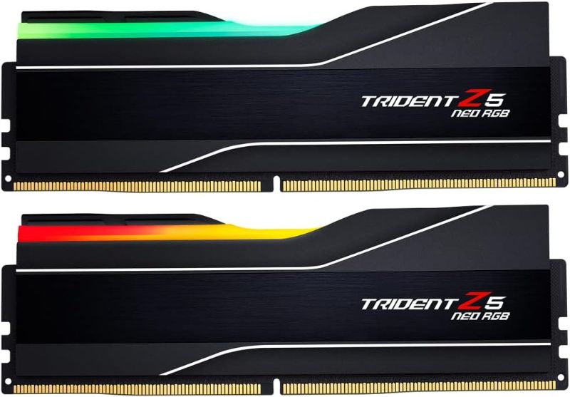 Photo 1 of G.SKILL Trident Z5 Neo RGB Series (AMD Expo) DDR5 RAM 32GB (2x16GB) 6000MT/s CL30-38-38-96 1.35V Desktop Computer Memory UDIMM - Matte Black (F5-6000J3038F16GX2-TZ5NR)
