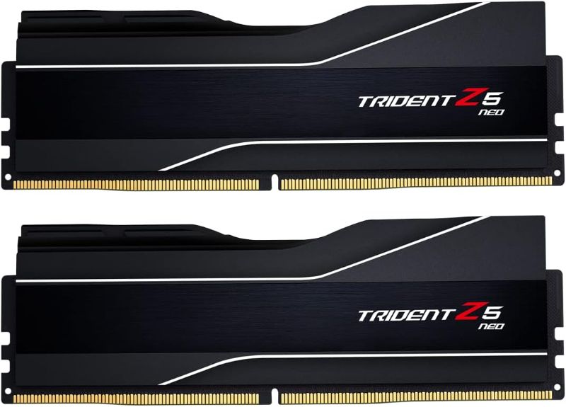 Photo 1 of G.SKILL Trident Z5 Neo Series (AMD Expo) DDR5 RAM 32GB (2x16GB) 6000MT/s CL30-38-38-96 1.35V Desktop Computer Memory UDIMM - Matte Black (F5-6000J3038F16GX2-TZ5N)