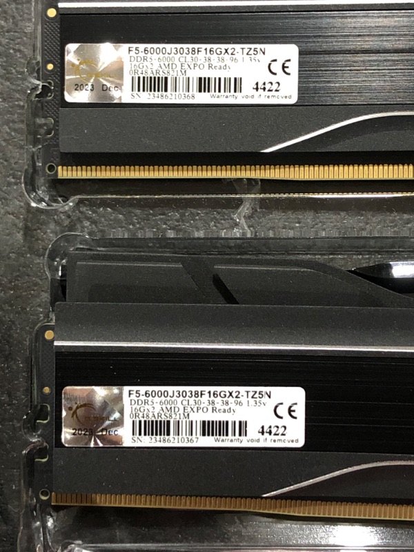 Photo 3 of G.SKILL Trident Z5 Neo Series (AMD Expo) DDR5 RAM 32GB (2x16GB) 6000MT/s CL30-38-38-96 1.35V Desktop Computer Memory UDIMM - Matte Black (F5-6000J3038F16GX2-TZ5N)