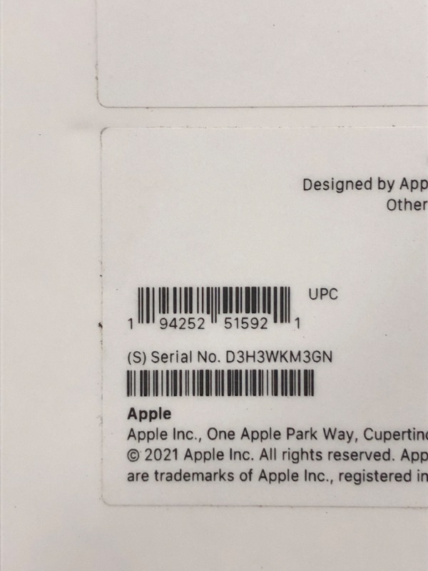 Photo 1 of Apple 2021 10.2-inch iPad (Wi-Fi, 64GB) - Silver (9th Generation) WiFi 64GB Silver