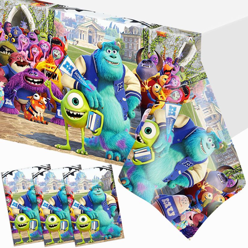 Photo 1 of 3 Pieces Monsters University Inc Tablecloths Monster-Inc Table Plastic Table Covers for Monsters University Birthday Party Decoration Supplies?87 * 52 inch