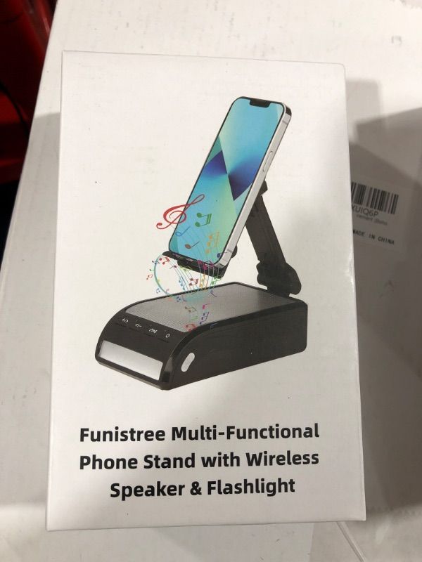 Photo 2 of Funistree Phone Stand with Wireless Bluetooth Speaker, Christmas Birthday Gifts for Men Dad from Daughter Son, Xmas Stocking Stuffer Gifts Idea for Husband Him Boyfriend Anniversary from Wife