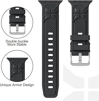 Photo 1 of Hehighti Sport Band Compatible with Apple Watch Ultra Band 49mm 45mm 44mm 42mm for Men,Comfortable Silicone Wristband Strap Replacement for iWatch Series 8/SE/7/6/5/4/3/Ultra
