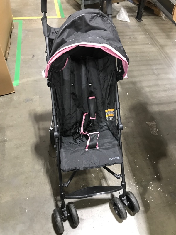 Photo 2 of **MISSING SUN VISOR** Summer 3Dmini Convenience Stroller, Pink – Lightweight Infant Stroller with Compact Fold, Multi-Position Recline, Canopy with Pop Out Sun Visor and More – Umbrella Stroller for Travel and More Pink/Black