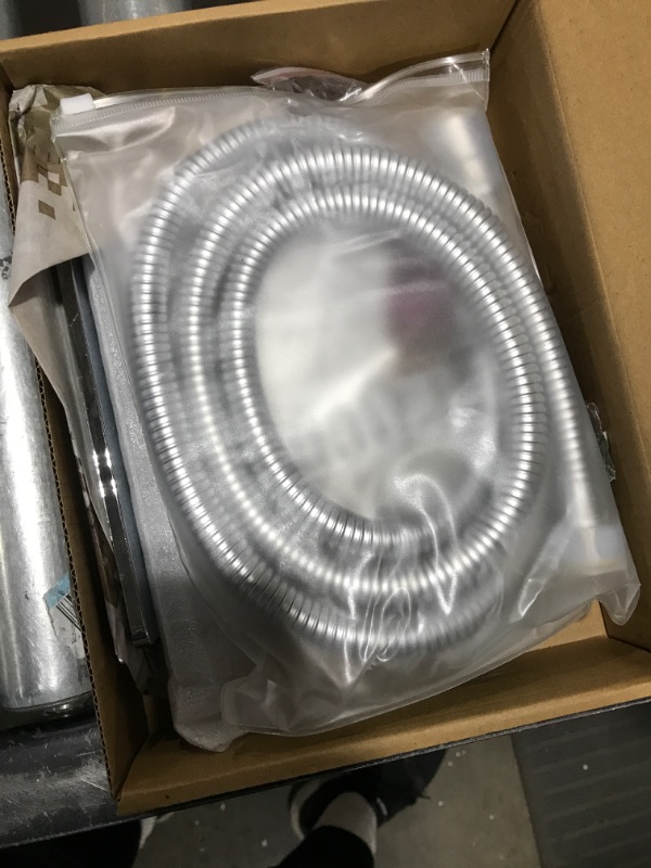 Photo 1 of RUMOSE Matte Black Shower Panel Tower System, 5-Function Shower Faucet Set LED Light Rainfall Shower Head Digital Display with Massage Jets Tub Spout Shower Shelves, Stainless Steel, Wall Mount