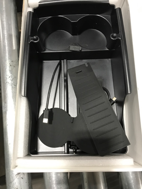 Photo 1 of Phone Wireless Charger Center Console Organizer Mobile Wireless Charging Tray/Cup Holder, Storage Box for Tesla Model S/X 2016 2017 2018 2019 Accessories