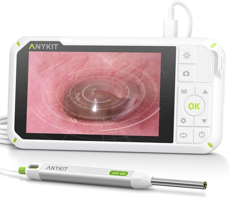 Photo 1 of Anykit Digital Otoscope with Gyroscope, 4-inch IPS Screen, HD Ear Camera, 3.9mm Waterproof Ear Scope with 6 Lights, Earwax Removal Tool, 32GB Card, Supports Photo and Video Recording
