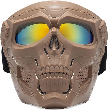 Photo 1 of  Face Guard with Colored Goggles Protection for Cycling Riding Khaki 