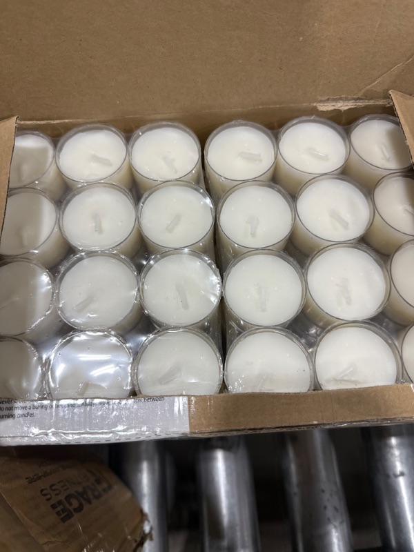 Photo 2 of 196pk 6-7hr Long Burning Tea Light Unscented Candles White - Stonebriar Collection