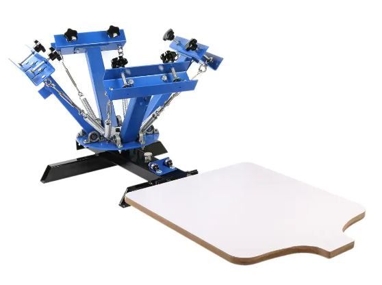 Photo 1 of 21.7 in. x 17.7 in. Screen Printing Machine 4-Color 1 Station Silk Printing Kit for T-Shirt DIY with Removable Pallet
