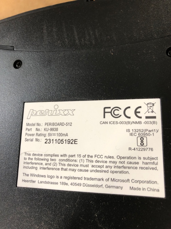 Photo 3 of Perixx Periboard-512 Ergonomic Split Keyboard  Bulky Size 19.09"x9.29"x1.73", US English Layout Wired Black Keyboard