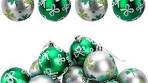 Photo 1 of 12 Pcs St. Patrick's Day Ball Ornaments - 2 Inch St. Patrick's Shamrock Hanging Ball Ornament 