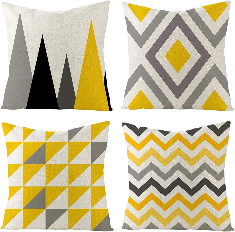 Photo 1 of *SIMILAR TO STOCK* Set of 4 Decorative Geometric Yellow