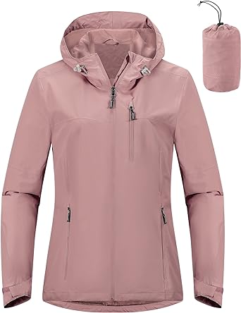 Photo 1 of Outdoor Ventures Packable Rain Jacket Women Lightweight Waterproof Raincoat MEDIUM