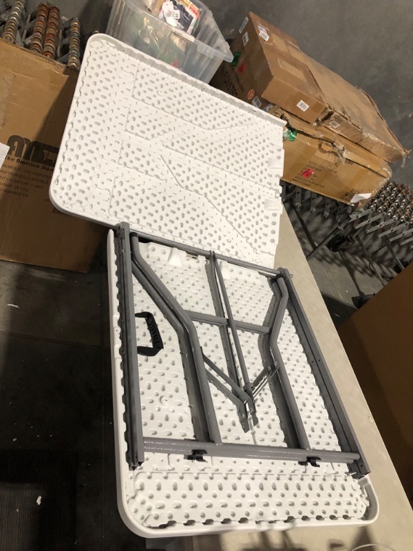 Photo 11 of ***NONREFUNDABLE - NOT FUNCTIONAL - FOR PARTS ONLY - SEE COMMENTS***
AM The America Store - Plastic Folding Table, Indoor Outdoor Heavy Duty Portable w/Handle, 6FT White