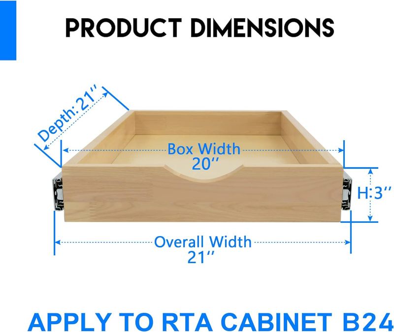 Photo 4 of (READ FULL POST) WelFurGeer 20'' Width Pull Out Drawers for Kitchen Cabinets, Cabinet Drawers Pull Out