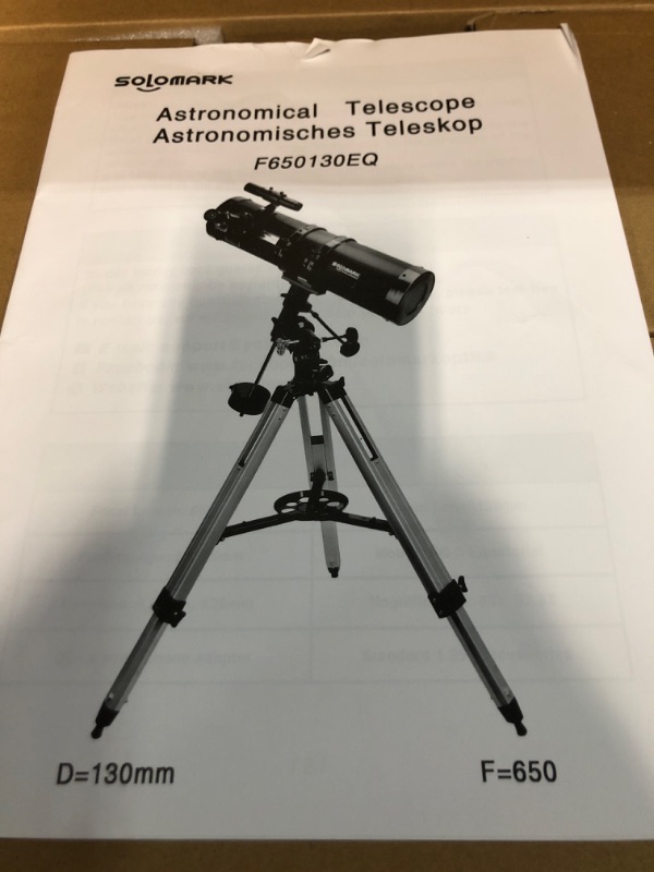 Photo 2 of Telescope 130EQ Newtonian Reflector Telescopes for Adults, Professional Telescopes for Adults Astronomy, Comes with 1.5X Barlow Lens Smartphone Adapter & 13% T Moon Filter