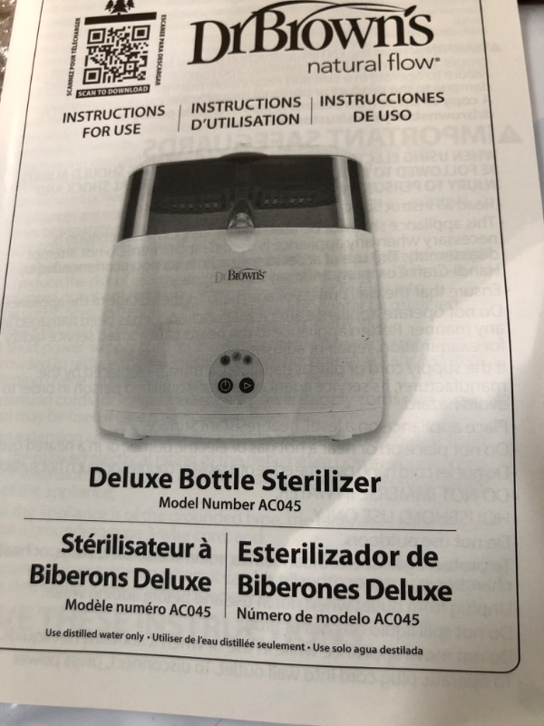 Photo 2 of *SEE NOTES*
Dr. Brown's Deluxe Electric Baby Bottle and Pacifier Sterilizer Deluxe Sterilizer