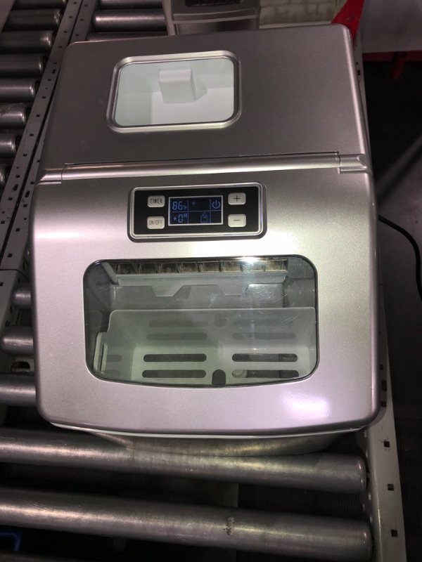 Photo 3 of (READ FULL POST) Frigidaire 40 lbs Countertop Clear Square Ice Maker - Stainless Steel