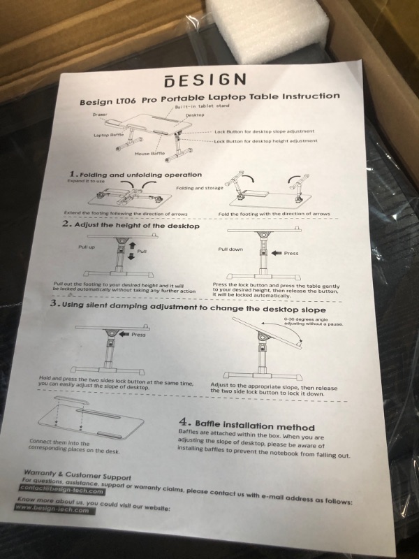 Photo 2 of Besign LT06 Pro Adjustable Latop Table [Large Size]