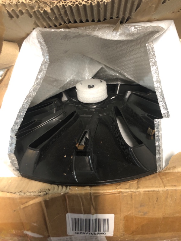 Photo 2 of ***DAMAGED - ONE OF THE WHEELS HAS CRACKED CLIPS - SEE PICTURES***
KAVANIC Fits Tesla Model Y Wheel Cover Hubcap 19 Inch Matte Black Support Logo Symmetry Design (4 PCS) Uberturbine Style 2020-2023 Model Y