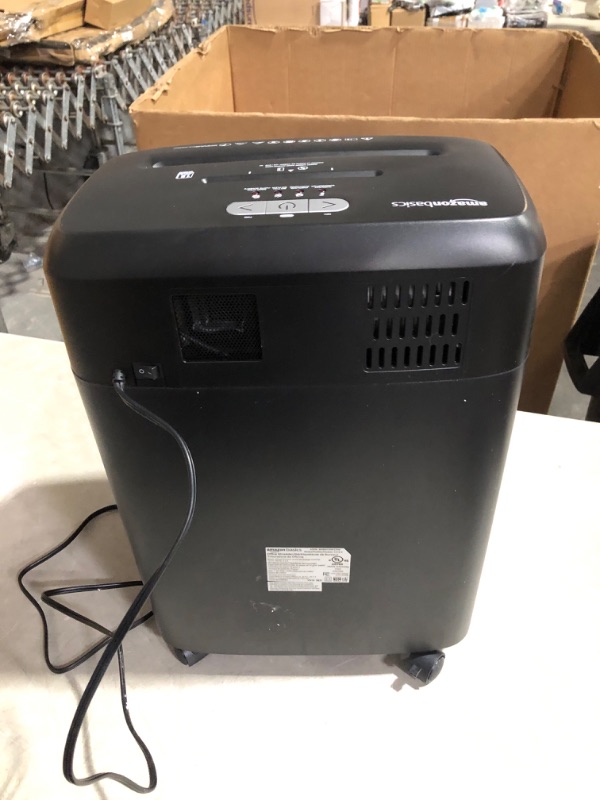 Photo 3 of ***NONREFUNDABLE - NOT FUNCTIONAL - FOR PARTS ONLY - SEE COMMENTS***
Amazon Basics 15 Sheet - New model Cross Cut Paper and Credit Card CD Shredder With 6 Gallon Bin, Black