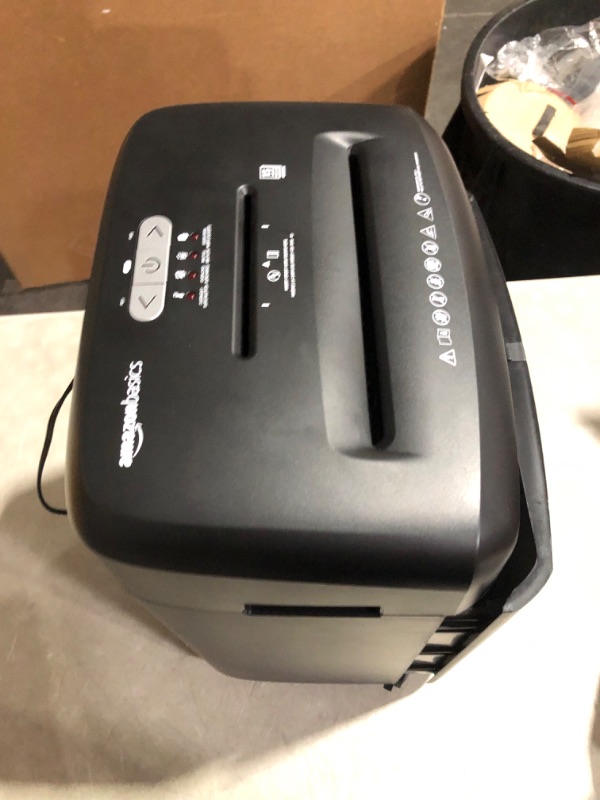 Photo 6 of ***NONREFUNDABLE - NOT FUNCTIONAL - FOR PARTS ONLY - SEE COMMENTS***
Amazon Basics 15 Sheet - New model Cross Cut Paper and Credit Card CD Shredder With 6 Gallon Bin, Black