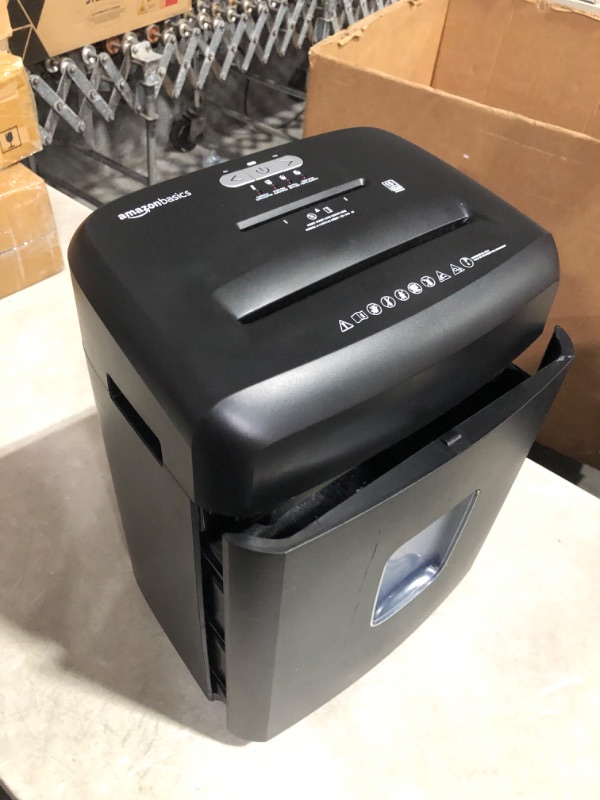 Photo 5 of ***NONREFUNDABLE - NOT FUNCTIONAL - FOR PARTS ONLY - SEE COMMENTS***
Amazon Basics 15 Sheet - New model Cross Cut Paper and Credit Card CD Shredder With 6 Gallon Bin, Black