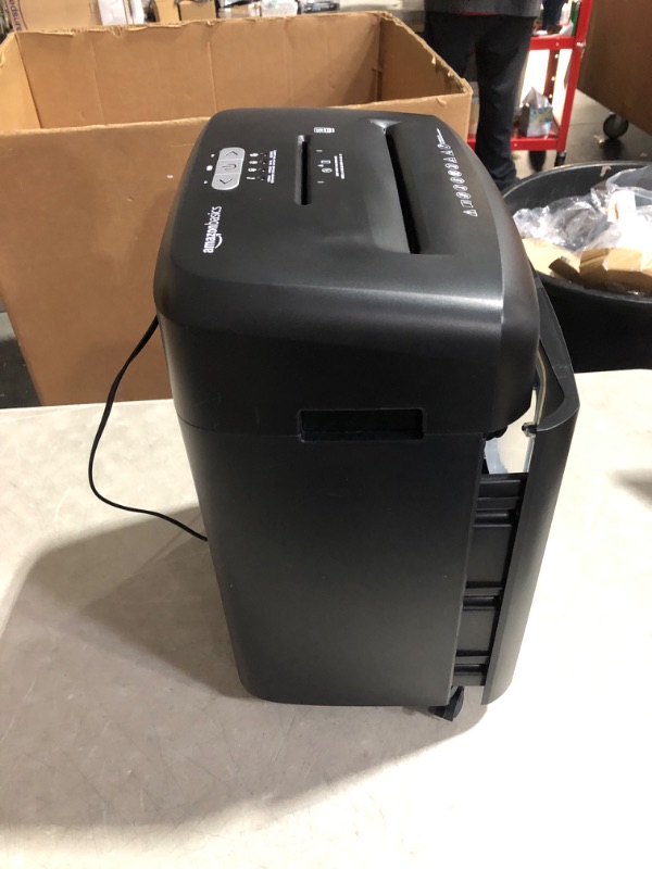 Photo 1 of ***NONREFUNDABLE - NOT FUNCTIONAL - FOR PARTS ONLY - SEE COMMENTS***
Amazon Basics 15 Sheet - New model Cross Cut Paper and Credit Card CD Shredder With 6 Gallon Bin, Black