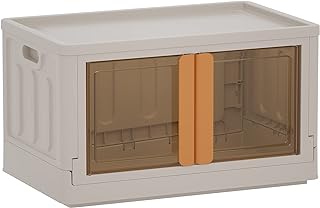 Photo 1 of ***1 PACK***Plastic Storage Container, 100Qt Large Capacity Folding Storage Bins, & White-Orange Handle(1 Pack)