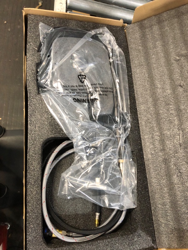 Photo 1 of Modern Kitchen Sink Faucet, Stainless Steel Kitchen Faucet with Pull Down Sprayer Commercial Kitchen Faucet Single Handle High Arc Matte Black Faucet for Kitchen Sink Handle Pull Matte Black - L