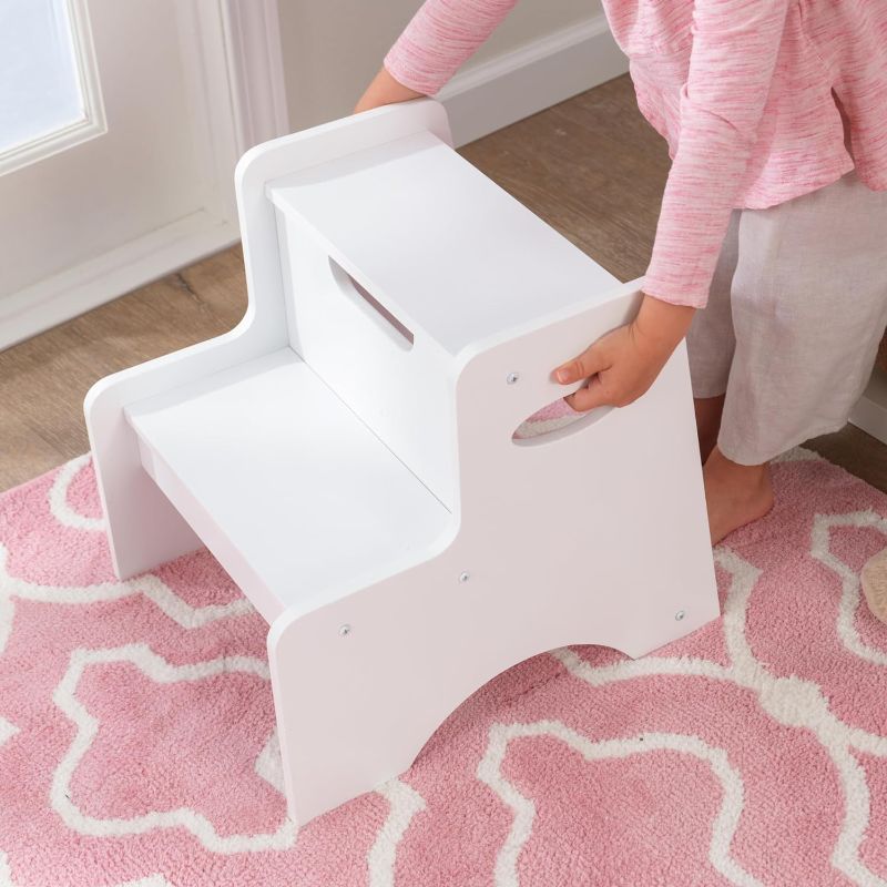 Photo 5 of (READ FULL POST) KidKraft Wooden Two-Step Children's Stool with Handles - White