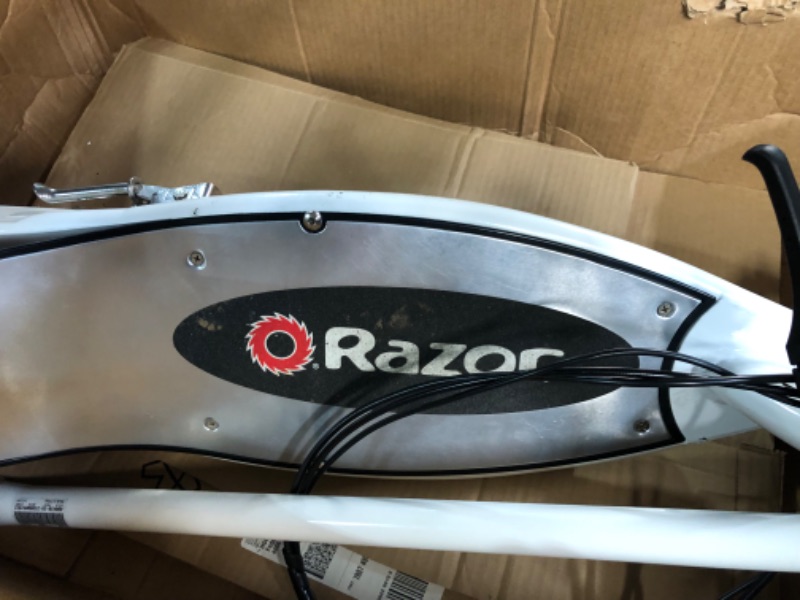 Photo 3 of ***nonrefundable***Razor E200 Electric Scooter - 8" Air-Filled Tires, 200-Watt Motor, Up to 12 mph and 40 min of Ride Time Standing Ride (E200) White