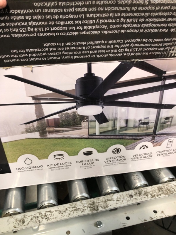 Photo 4 of **NONREFUNDABLE**FOR PARTS OR REPAIR**SEE NOTES**
Fanimation Studio Collection Blitz 56-in Black Integrated LED Indoor/Outdoor Ceiling Fan with Light and Remote (7-Blade)
