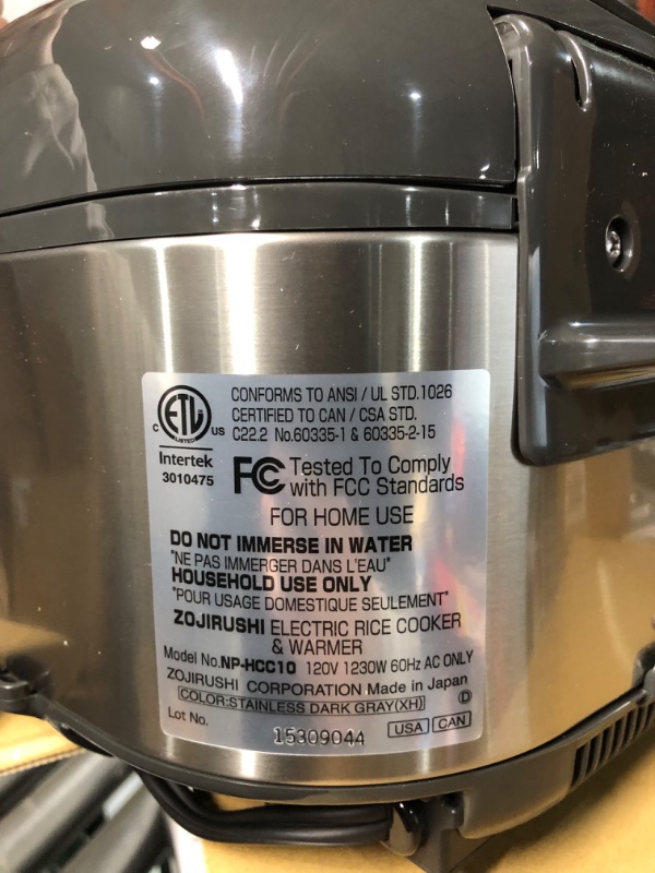 Photo 2 of **READ NOTES BELOW***Zojirushi NP-HCC10XH Induction Heating System Rice Cooker