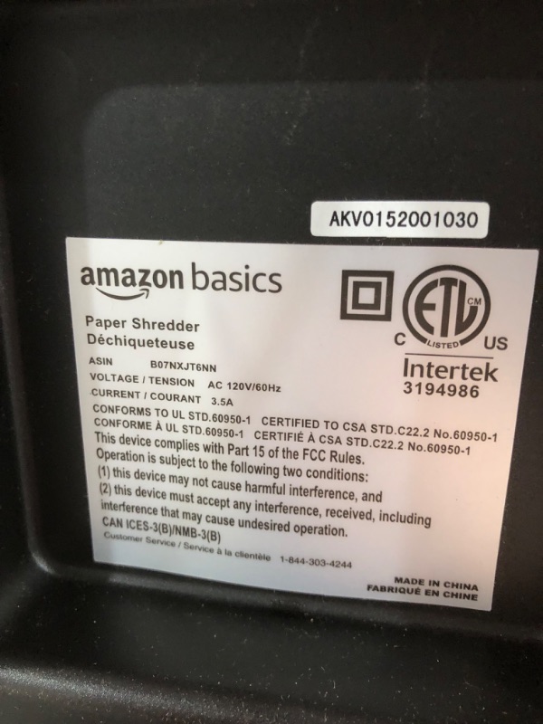 Photo 3 of Amazon Basics 150-Sheet Autofeed Micro-Cut Paper Shredder 150 Sheet Shredder 