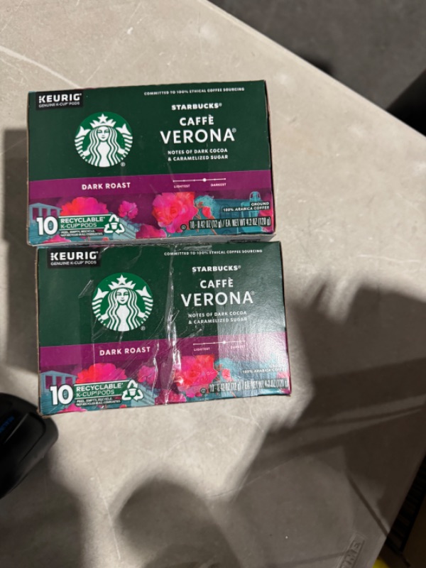 Photo 2 of **bundle of 2** expires march 2 2024****Starbucks Coffee K-Cup Pods, Caffè Verona, Dark Roast Coffee with Notes of Dark Cocoa & Caramelized Sugar, Keurig Genuine K-Cup Pods, 10 CT K-Cups/Box (Pack of 3 Boxes) Caffè Verona 10 Count (Pack of 3)