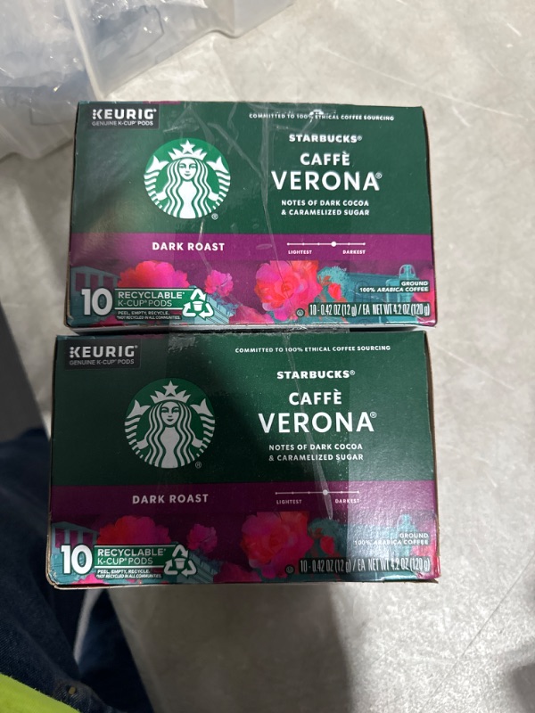 Photo 2 of **bundle of 2** expires march 2 2024****Starbucks Coffee K-Cup Pods, Caffè Verona, Dark Roast Coffee with Notes of Dark Cocoa & Caramelized Sugar, Keurig Genuine K-Cup Pods, 10 CT K-Cups/Box (Pack of 3 Boxes) Caffè Verona 10 Count (Pack of 3)