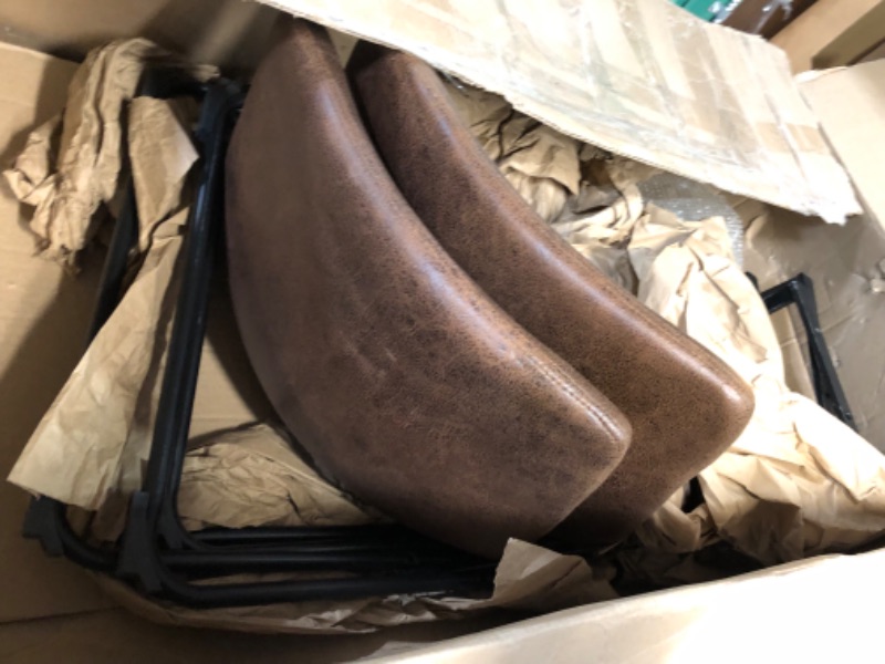 Photo 2 of **NON-REFUNDABLE** // **SALE FINAL**  PARTS ONLY**
Walker Edison Douglas Urban Industrial Faux Leather Armless Counter Chairs, Set of 2, Brown & Douglas Urban Industrial Faux Leather Armless Dining Chairs, Set of 2, Brown Brown Counter Chairs + Dining Cha