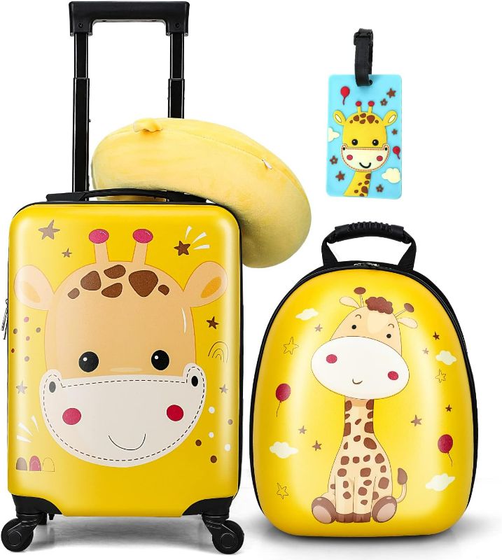 Photo 1 of ***USED - SCUFFED AND DIRTY - SEE PICTURES***
emissary Kids Luggage With Wheels For Girls, Giraffe Kids Luggage Set, Yellow, 3 Piece
